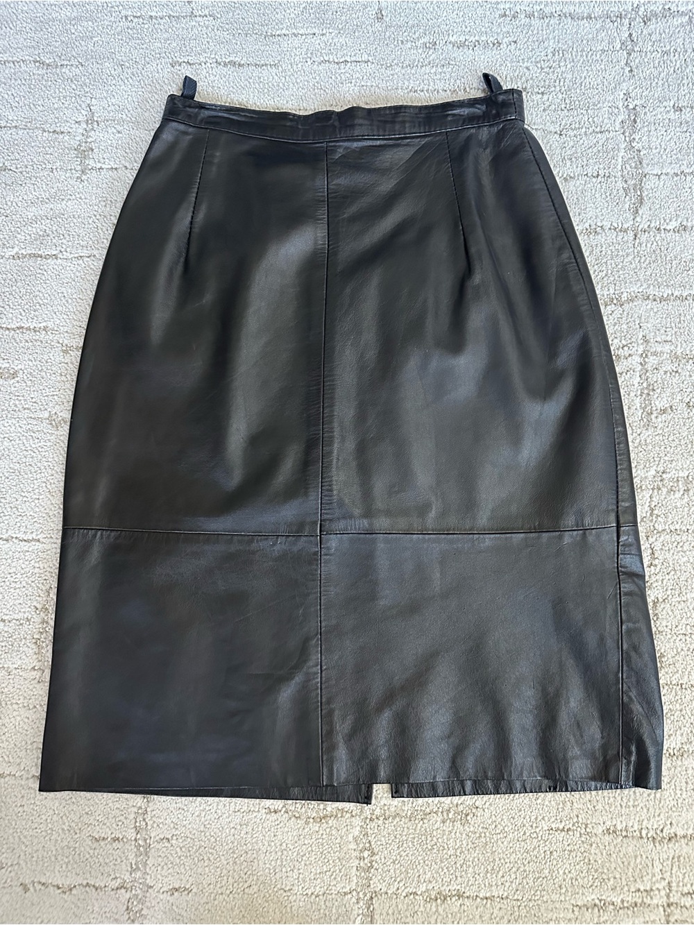 Vintage Black Leather Pencil Skirt - Classic Women's Skirt Sz 4